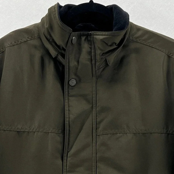 Dockers Soft Shell Jacket Mens Size M Full Zip Snap Fleece Lined Khaki Green - Picture 4 of 11
